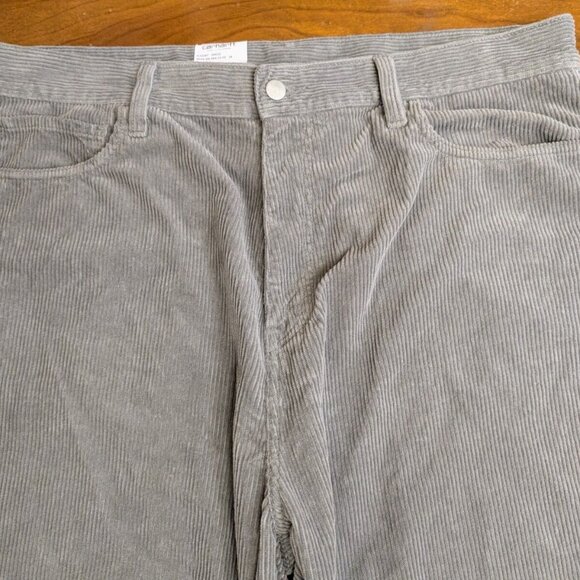Carhartt WIP Misty Grey Corduroy Coventry Landon Pant Sz 38 x 30 NWT 1032297 - Picture 3 of 16